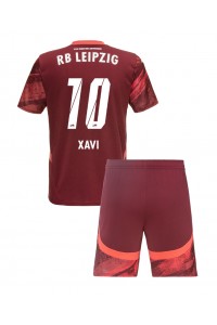 Fotbalové Dres RB Leipzig Xavi Simons #10 Dětské Venkovní Oblečení 2024-25 Krátký Rukáv (+ trenýrky)